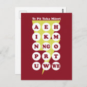 Carte Postale Alphabet Maori Te Pu Taka Maori (Devant / Derrière)