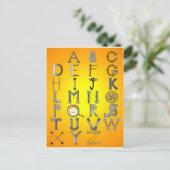 CARTE POSTALE ALPHABET MÉCANIQUE (Debout devant)