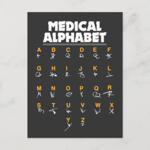 Carte Postale Alphabet Médicale Pour Médecins Infirmières Chimis