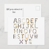 Carte Postale Alphabet papillon - Alphabet de la nature ABC (Devant / Derrière)