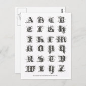 Carte Postale Alphabet Päris 1843 (Devant / Derrière)