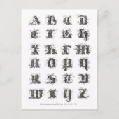 Carte Postale Alphabet Päris 1843 (Devant)