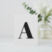 Carte Postale Alphabet personnalisé lettre | Gris minimaliste mo (Debout devant)