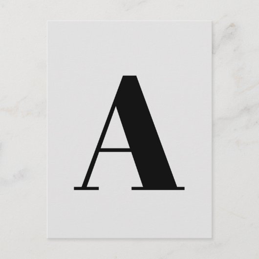 Carte Postale Alphabet personnalisé lettre | Gris minimaliste mo (Devant)