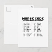 Carte Postale Alphabet phonétique de l'OTAN Code Morse (Devant / Derrière)
