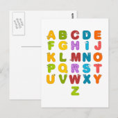 Carte Postale Alphabet pour enfants (Devant / Derrière)
