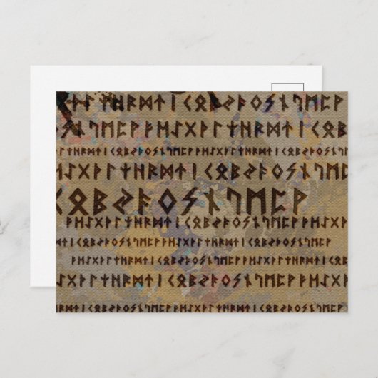 Carte Postale alphabet runique - Ancien Futhark (Devant / Derrière)