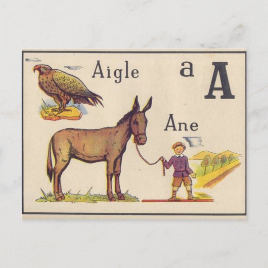 Carte postale Alphabet vintage (Devant)