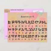 Carte postale alphabétique arménienne (Devant / Derrière)