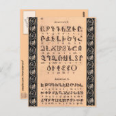 Carte postale alphabétique arménienne (Devant / Derrière)