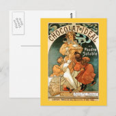 Carte Postale Alphonse (Alfons) Mucha Chocolat Idéal (Devant / Derrière)