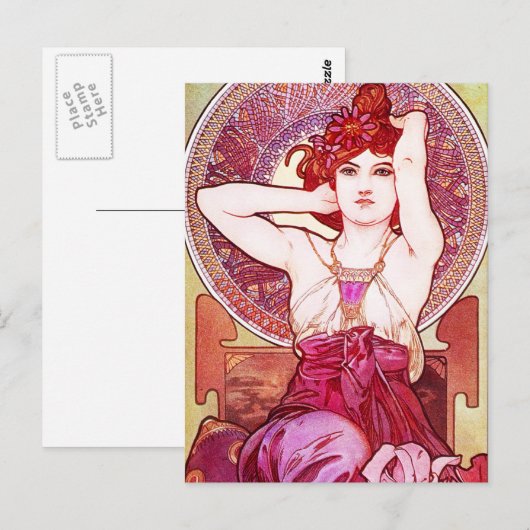 Carte postale Alphonse Mucha Amethyst (Devant / Derrière)