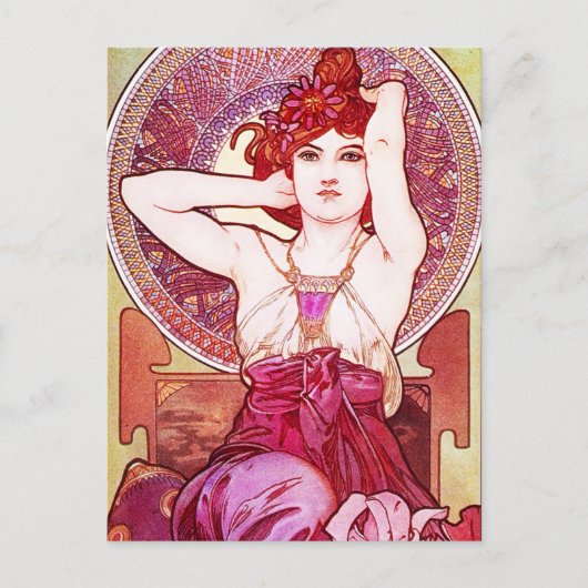 Carte postale Alphonse Mucha Amethyst (Devant)