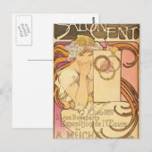 Carte Postale Alphonse Mucha Art Déco (Devant / Derrière)