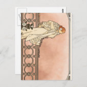 Carte Postale Alphonse Mucha Art Déco (Devant / Derrière)