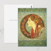 Carte postale Alphonse Mucha Art Nouveau (Devant / Derrière)