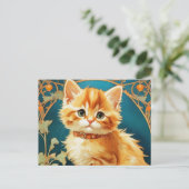Carte Postale Alphonse Mucha Art Nouveau Chat (Debout devant)