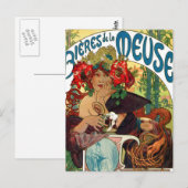 Carte Postale Alphonse Mucha Bieres De La Meuse (Devant / Derrière)