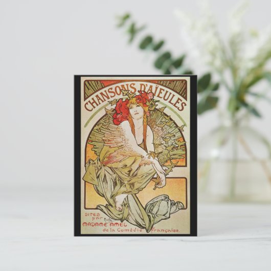 CARTE POSTALE ALPHONSE MUCHA CHANSONS D`AJEULES (Debout devant)