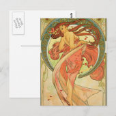 Carte Postale Alphonse Mucha - Danse (Devant / Derrière)
