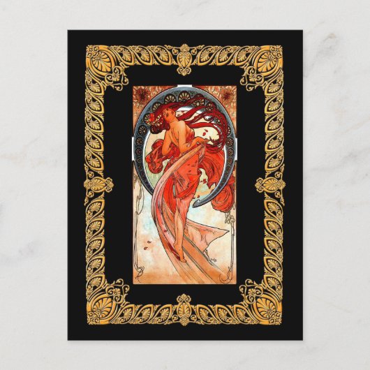 Carte Postale Alphonse Mucha - Danse (Devant)