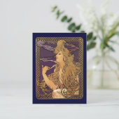 Carte Postale Alphonse Mucha Elegant Fumer (Debout devant)