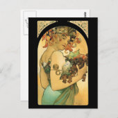 Carte Postale Alphonse Mucha ~ Fruit ( 1897 ) (Devant / Derrière)