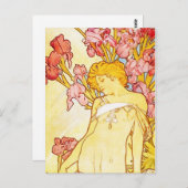Carte postale Alphonse Mucha Iris (Devant / Derrière)