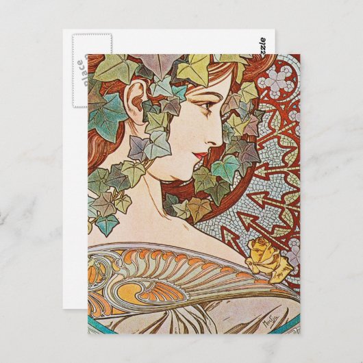 Carte Postale Alphonse Mucha - Ivy (Devant / Derrière)