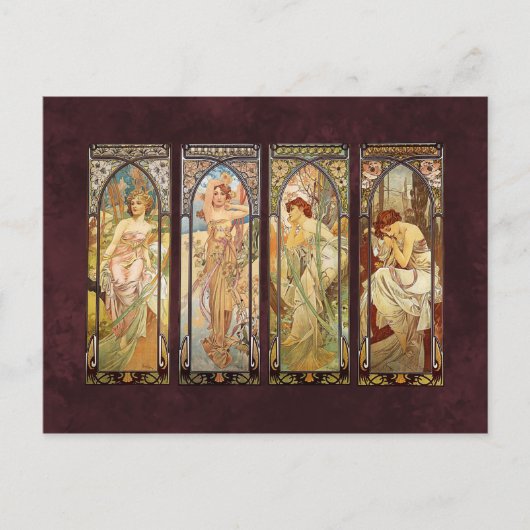 Carte Postale Alphonse Mucha, Le Temps du Jour (Devant)