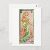 Carte Postale Alphonse Mucha Les Saisons : Printemps (Devant / Derrière)