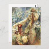 Carte Postale Alphonse Mucha Madonna of the Lilie Postcard (Devant / Derrière)