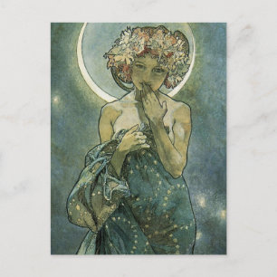 Carte Postale Alphonse Mucha Magnifique femme Art Nouveau #18