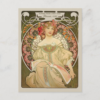 Carte Postale Alphonse Mucha Rêverie Daydream CC0877 Art Nouveau