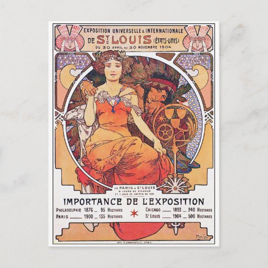 Carte Postale Alphonse Mucha - Salon mondial 1904 St. Louis (Devant)
