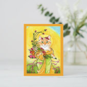 Carte Postale Alphonse Mucha spoof cute cat Spring postcard (Debout devant)