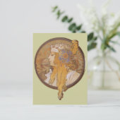 Carte Postale Alphonse Mucha ~ Tête byzantine : La Blonde (Debout devant)
