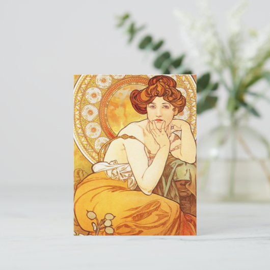 Carte postale Alphonse Mucha Topaz (Debout devant)