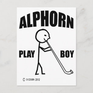 Carte Postale Alphorn Play Boy