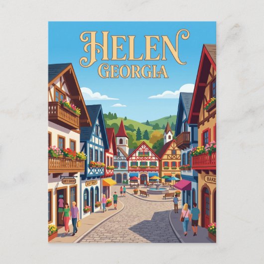 Carte Postale Alpine Helen Géorgie (Devant)