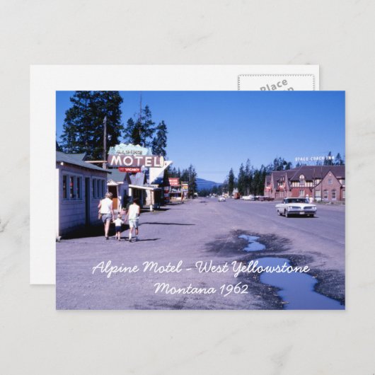 Carte postale Alpine Motel West Yellowstone (Devant / Derrière)