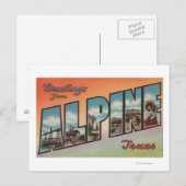 Carte Postale Alpine, TexasScènes de grandes lettresAlpine, TX (Devant / Derrière)