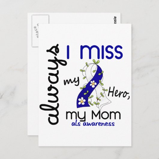 Carte Postale ALS Toujours, ma mère me manque 3 (Devant / Derrière)