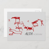 Carte Postale Alta, Norvège (sculpture sur roche) (Devant / Derrière)