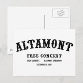 Carte Postale Altamont Free Concert (Devant / Derrière)