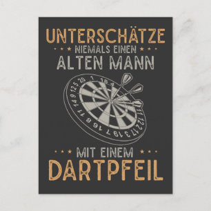 Carte Postale Alter Mann Dartpfeil Unterschätzen Humour Darts Mä