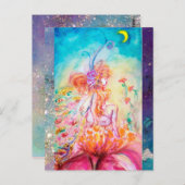 Carte Postale ALTHEA /Fée fantaisiste sur la fleur rose (Devant / Derrière)