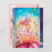 Carte Postale ALTHEA /Fée Whimsical sur la Fleur Rose (Devant / Derrière)