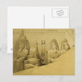 Carte Postale Altitude avant du grand temple d'Aboo Simbel (Devant / Derrière)