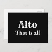 Carte Postale Alto c'est tout musique drôle (Devant / Derrière)